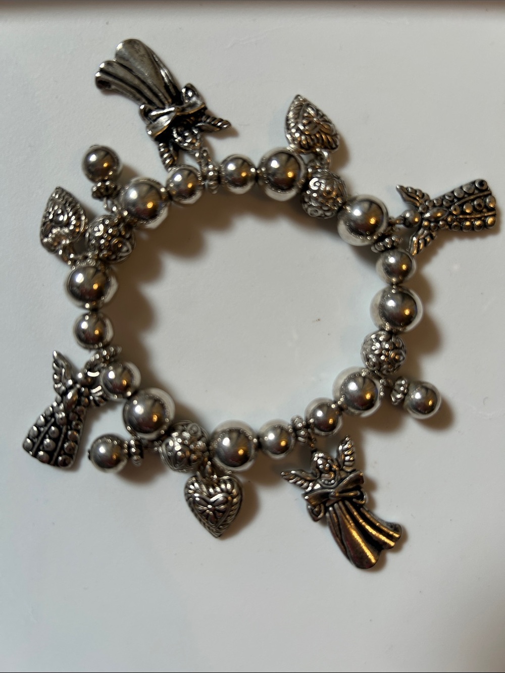 Silver Guardian Angel Charm Bracelet